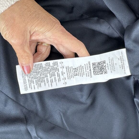 emporio armani fitted double breasted blazer jacket Belted Emblem Sz 42 / 4 - Picture 16 of 16